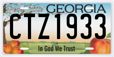 GA license plate CTZ1933