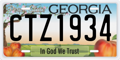 GA license plate CTZ1934