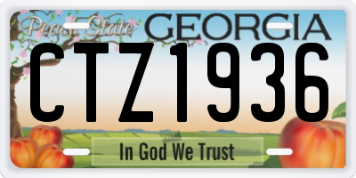GA license plate CTZ1936