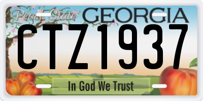 GA license plate CTZ1937