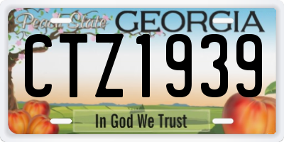 GA license plate CTZ1939