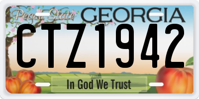 GA license plate CTZ1942