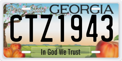 GA license plate CTZ1943