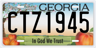 GA license plate CTZ1945