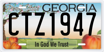 GA license plate CTZ1947
