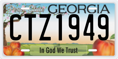 GA license plate CTZ1949