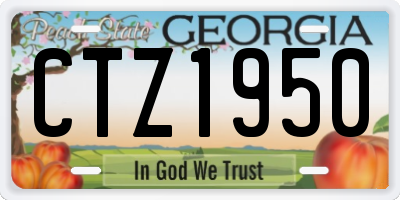 GA license plate CTZ1950