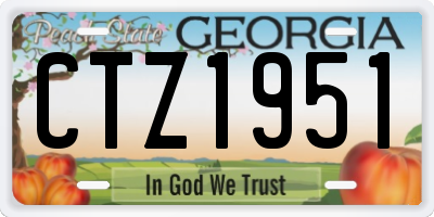 GA license plate CTZ1951