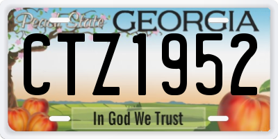 GA license plate CTZ1952