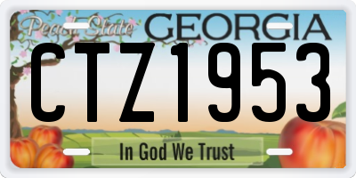 GA license plate CTZ1953