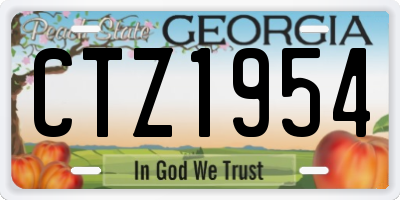 GA license plate CTZ1954