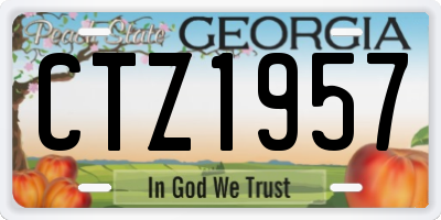 GA license plate CTZ1957