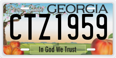 GA license plate CTZ1959