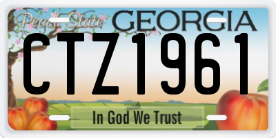 GA license plate CTZ1961
