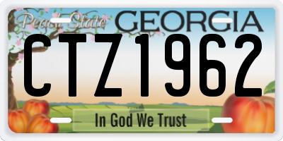 GA license plate CTZ1962