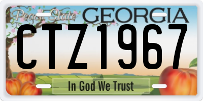 GA license plate CTZ1967
