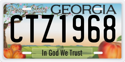 GA license plate CTZ1968