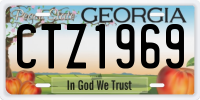 GA license plate CTZ1969