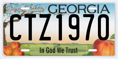 GA license plate CTZ1970