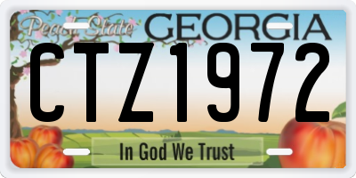 GA license plate CTZ1972