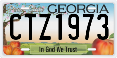 GA license plate CTZ1973