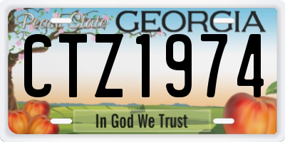 GA license plate CTZ1974