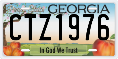 GA license plate CTZ1976