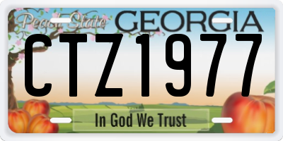 GA license plate CTZ1977