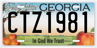 GA license plate CTZ1981