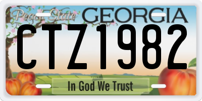 GA license plate CTZ1982