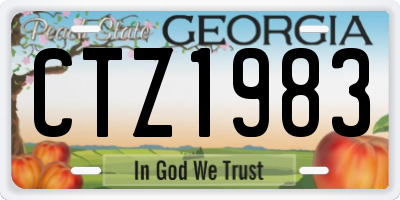 GA license plate CTZ1983