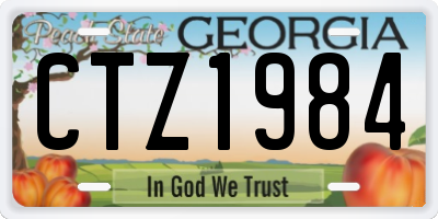 GA license plate CTZ1984