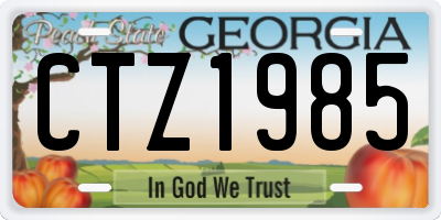 GA license plate CTZ1985