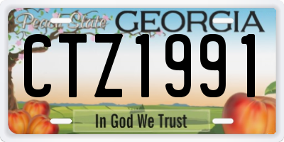GA license plate CTZ1991