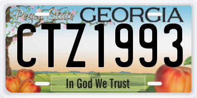 GA license plate CTZ1993