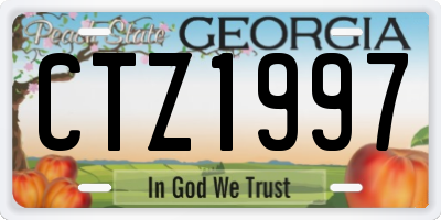 GA license plate CTZ1997