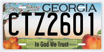 GA license plate CTZ2601