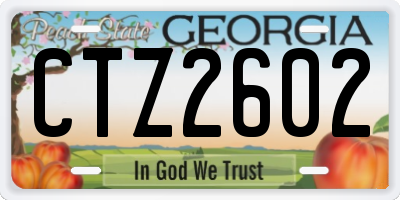 GA license plate CTZ2602