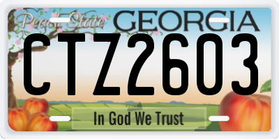 GA license plate CTZ2603