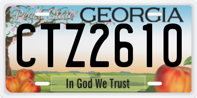 GA license plate CTZ2610