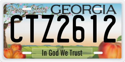 GA license plate CTZ2612