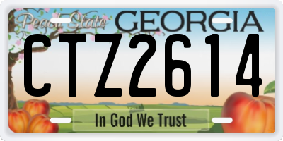 GA license plate CTZ2614
