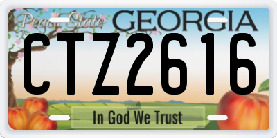 GA license plate CTZ2616