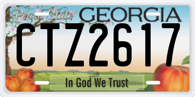 GA license plate CTZ2617