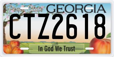 GA license plate CTZ2618