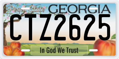 GA license plate CTZ2625