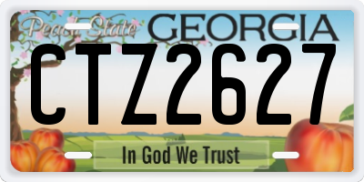 GA license plate CTZ2627
