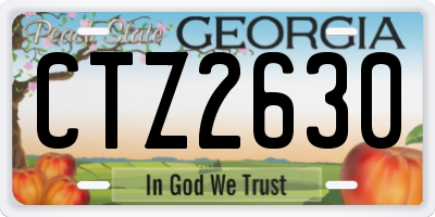 GA license plate CTZ2630