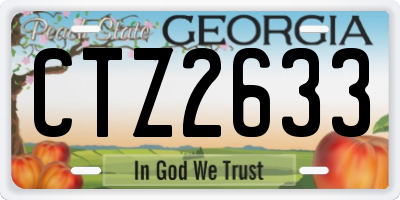 GA license plate CTZ2633