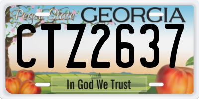 GA license plate CTZ2637